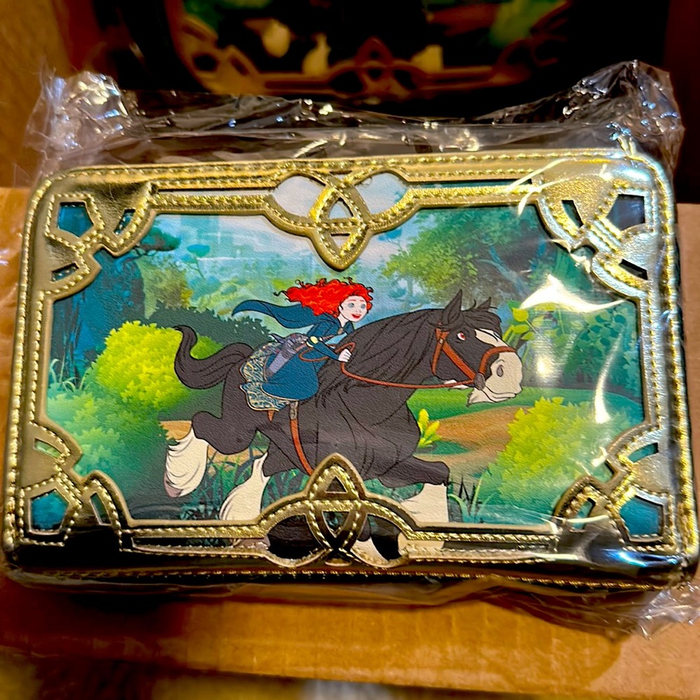 Pixar Loungefly Merida mini backpack, and wallet